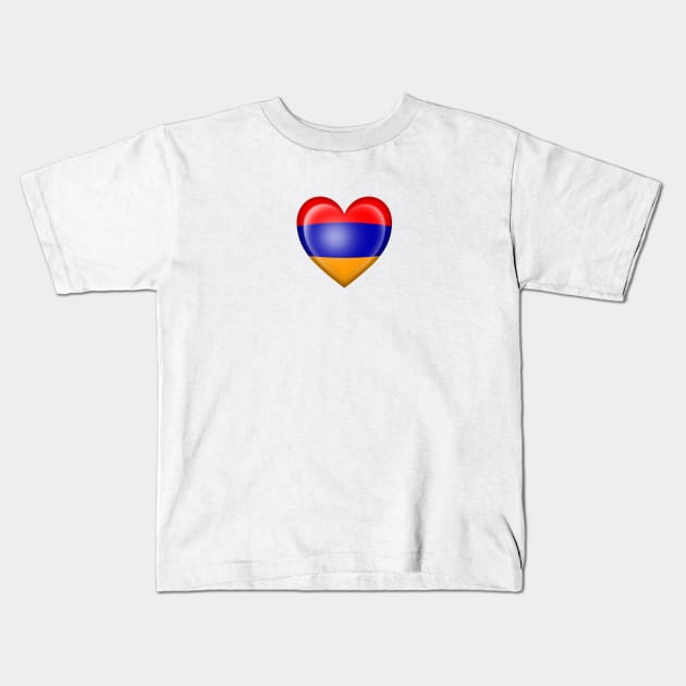 Armenian Heart Flag Kids T-Shirt by jeffbartels